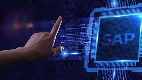 Bild eines Computerchips mit "SAP" Aufdruck. Bild eines Computerchips mit "SAP" Aufdruck.