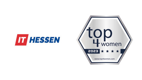 Die Logos von IT Hessen und der Auszeichnung Top4Woman Die Logos von IT Hessen und der Auszeichnung Top4Woman